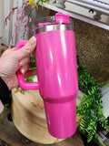 2427 Fairy Dust 40 oz. Tumbler in HOT Pink, Mint and Cream