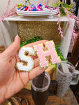 31 Pink Chenille Letter Cup Bling