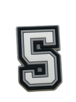 Grey Varsity Letter and Number Croc Charm