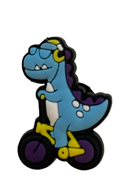 Blue Biking T-Rex Croc Charm