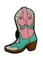 Pink and Teal Cowgirl Boot Croc Charm