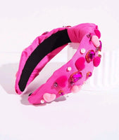 19 My Heart Headband in Pink and Turq