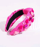 19 My Heart Headband in Pink and Turq