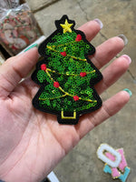 Sequin Christmas Tree Iron on patch