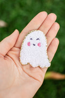 Chenille White Ghost Peel and Stick Patch