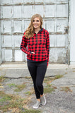 Buffalo Plaid Dot Half Zip- Now available in Kids!