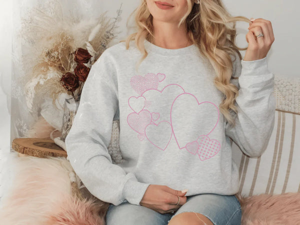 Multiprint Heart Sweatshirt