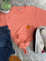 PATCHED Silly Jack-O-lantern Pocket tee